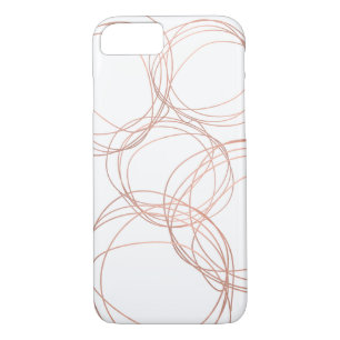 Coque iPhone 8/7 Logo de gravure minimaliste du concepteur en or Ro