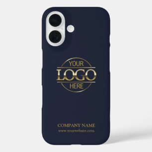 Coque Pour iPhone 16 Logo de l'entreprise de promotion bleue minimalist