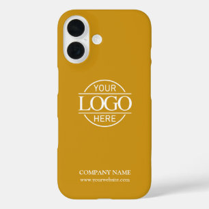 Coque Pour iPhone 16 Logo de l'entreprise de promotion Jaune Moutarde