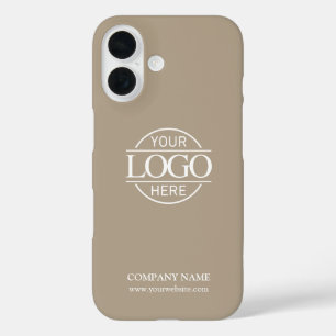 Coque Pour iPhone 16 Logo de l'entreprise de promotion Taupe minimalist