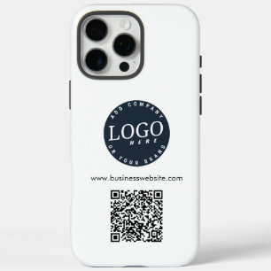 Coque iPhone 16 Pro Max Logo de société moderne Code QR personnalisé pour