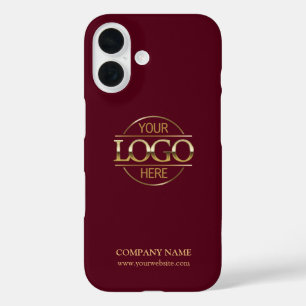 Coque Pour iPhone 16 Logo de société promotionnel rouge minimaliste