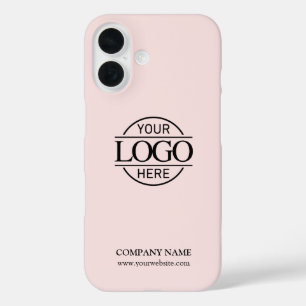 Coque Pour iPhone 16 Logo de société promotionnelle rose minimaliste