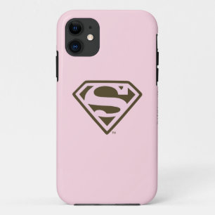 Coques Pour iPhone Logo de Supergirl Pink and Brown