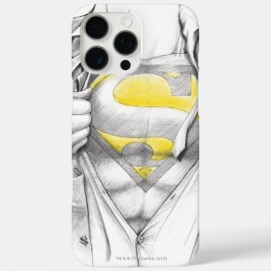 Coques iPhone 16 Pro Max Logo de Superman de la poitrine esquissée