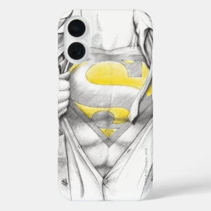 Coque Pour iPhone 16 Logo de Superman de la poitrine esquissée