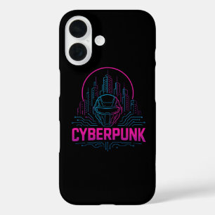Coque Pour iPhone 16 Logo de ville néon Cyberpunk – Esthétique technolo