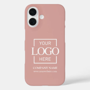 Coque Pour iPhone 16 Logo d'entreprise Apple rose simple et élégant