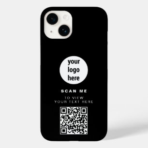 Coque Case-Mate iPhone Logo d'entreprise de code QR Noir minimaliste Entr