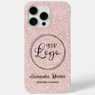 Coque Case-Mate iPhone Logo d'entreprise Faux rose pâle paillettes or