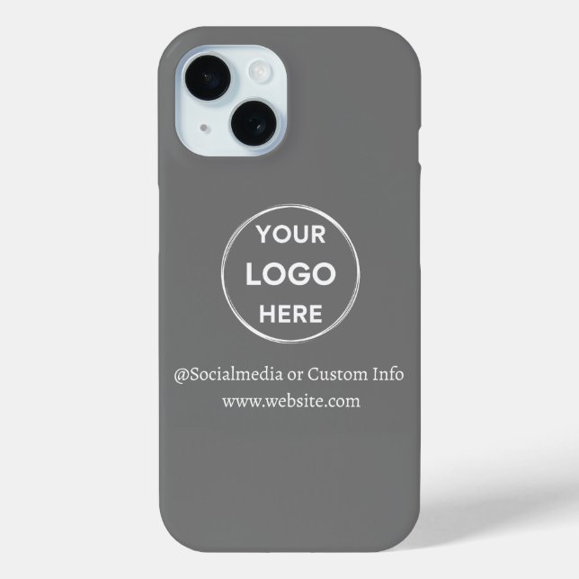 Coques Case-Mate iPhone Logo d'entreprise gris personnalisé (Verso)