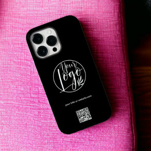 Coque Case-Mate iPhone Logo d'entreprise moderne blanc noir code qr