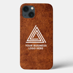Case-Mate iPhone Case Logo d'entreprise moderne en cuir Brown Faux