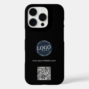 Coque iPhone 16 Pro Logo d'entreprise moderne et site Web QR Code pers