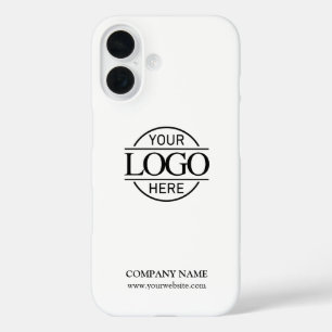 Coque Pour iPhone 16 Logo d'entreprise promotionnel blanc minimaliste