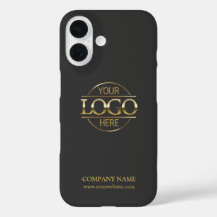 Coque Pour iPhone 16 Logo d'entreprise promotionnel gris minimaliste