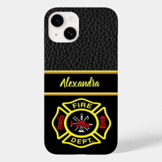 Coque Case-Mate iPhone Logo du service d'incendie Badge noir et jaune