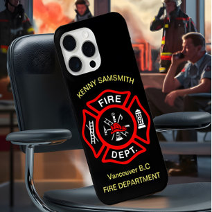 Coque Case-Mate iPhone Logo du service d'incendie Badge noir et rouge11