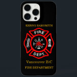 Coque iPhone 16 Pro Max Logo du service d'incendie Badge noir et rouge11<br><div class="desc">Logo du service d'incendie Badge noir et rouge avec axe de feu et échelle. Idéal pour les pompiers et les premiers répondants. Personnalisez avec votre nom et votre département ville natale et plus.monogramme</div>