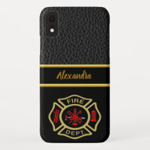 Logo du service d'incendie Or et insigne arrière o