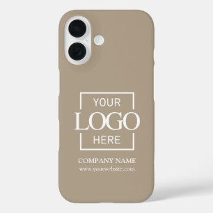 Coque Pour iPhone 16 Logo élégant et simple de société d'affaires Taupe