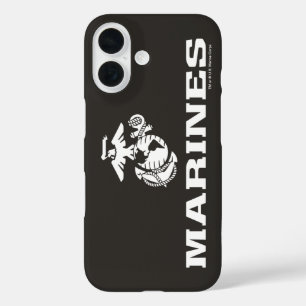 Coque Pour iPhone 16 Logo empilé USMC - Blanc
