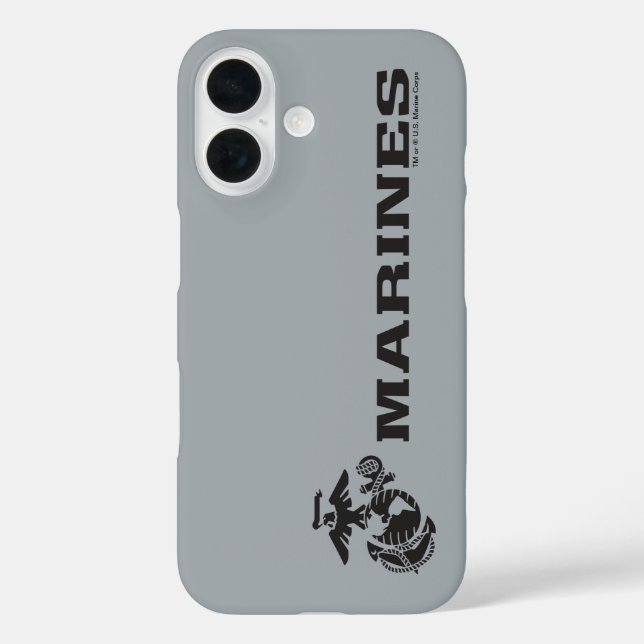 Coques Case-Mate iPhone Logo en noir empilé USMC (Verso)