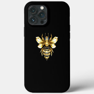 Case-Mate iPhone Case Logo Faux Gold Foil Bee Polygonal sur Noir