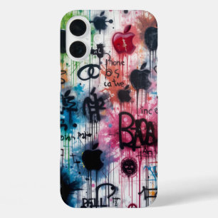 Coque Pour iPhone 16 Plus Logo Graffiti Apple
