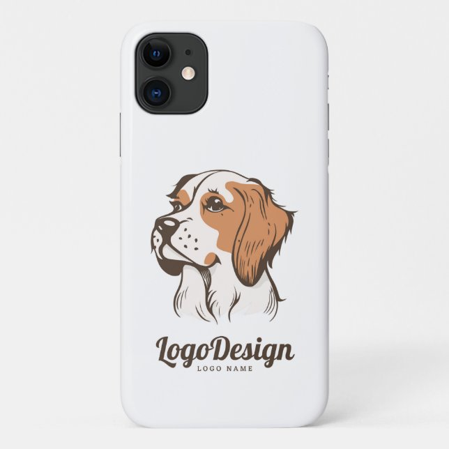 Coques Case-Mate iPhone Logo illustré d'un chien marron et blanc (Dos)