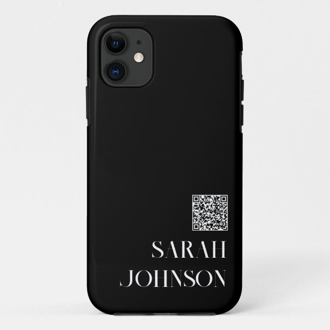 Coques Case-Mate iPhone Logo minimaliste moderne QR Code Professionnel (Dos)