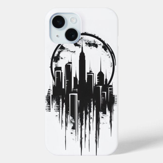 Coques Case-Mate iPhone Logo monochromatique Cityscape (Verso)