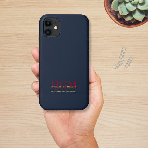 Case-Mate iPhone Case Logo Monogramme d'entreprise Marine Burgundy Gold