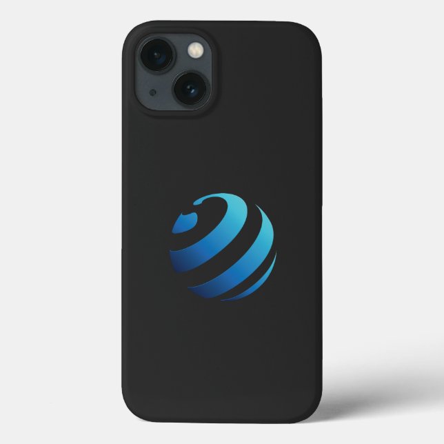 Coques Case-Mate iPhone logo noir et bleu avec vague dessus (Verso)