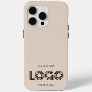 Coque Case-Mate iPhone Logo rectangulaire moderne beige et noir