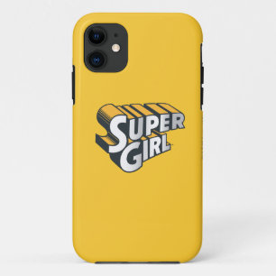 Coque iPhone 11 Logo Supergirl Silver et Orange