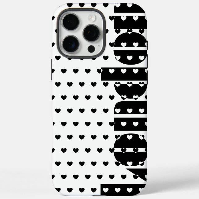 Coques Case-Mate iPhone Londres Love Noir et Blanc Style iPhone couverture (Verso)