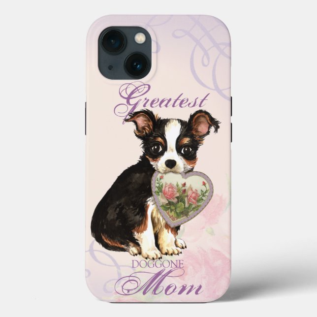 Coques Case-Mate iPhone Long manteau Chihuahua Coeur Maman (Verso)