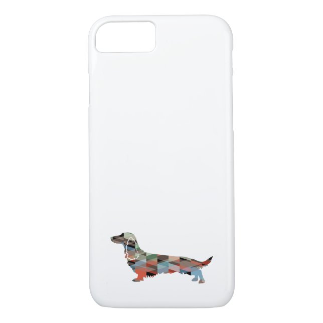 Coques Case-Mate iPhone Longue Haine Dachshund Geo Silhouette Plaid (Dos)