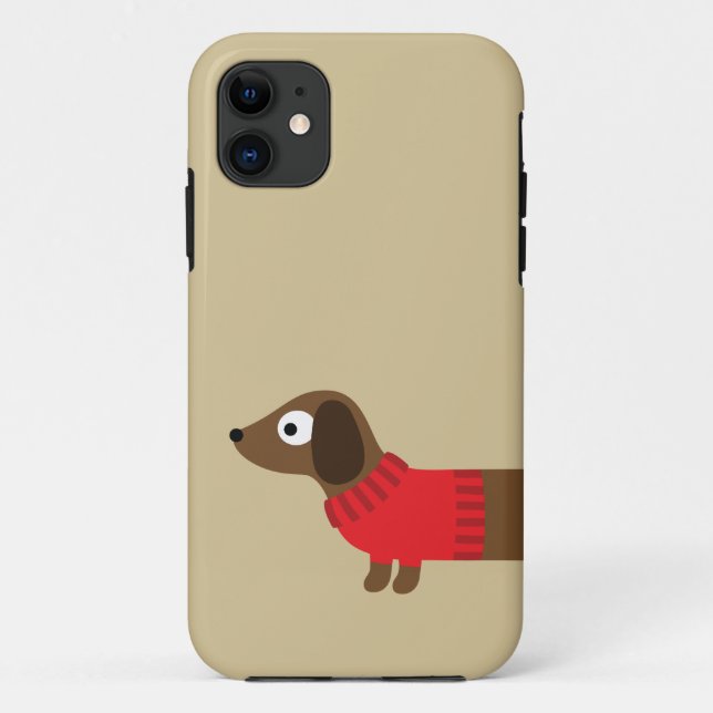 Coques Case-Mate iPhone Longue illustration mignonne de teckel (Dos)