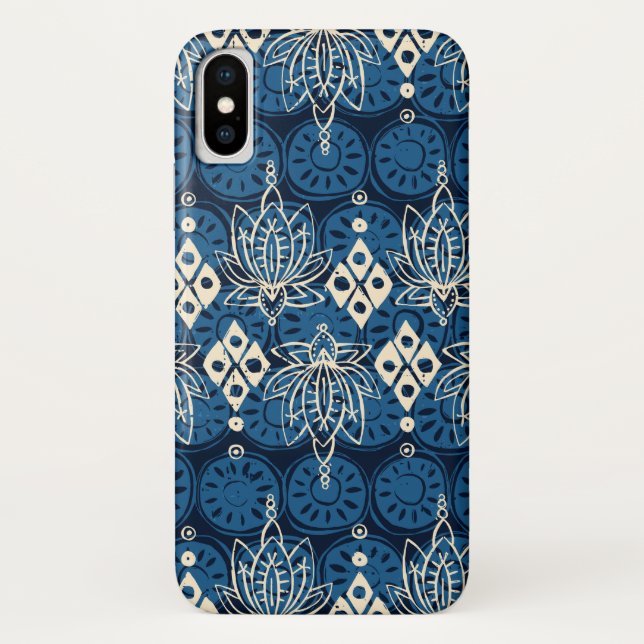Coques Case-Mate iPhone lotus diamant indigo (Dos)