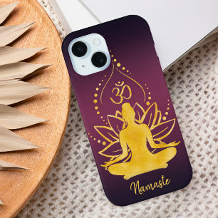 Coque Case-Mate iPhone Lotus & Om - Nom personnalisé Minimaliste