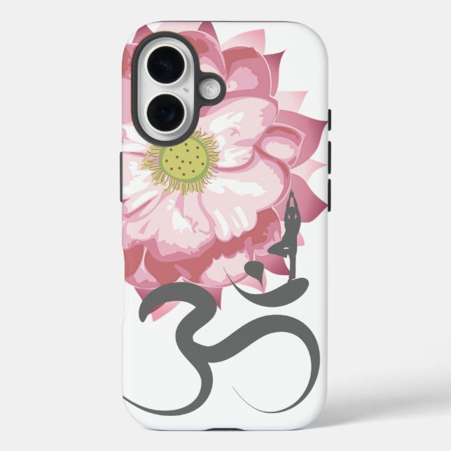 Coques Case-Mate iPhone Lotus Rose Yoga Fleur et Calligraphie Zen Om Aum (Verso)