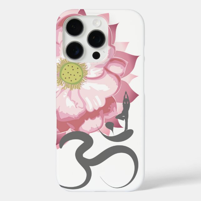 Coques Case-Mate iPhone Lotus Rose Yoga Fleur et Calligraphie Zen Om Aum (Verso)