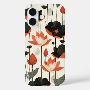 Coque Pour iPhone 16 Lotus stylisé