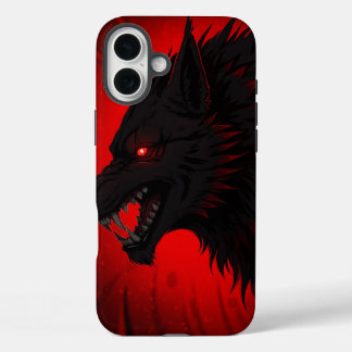 Coque Pour iPhone 16 Plus Loup Alpha Démonique - Art Fury À Oeil Rouge