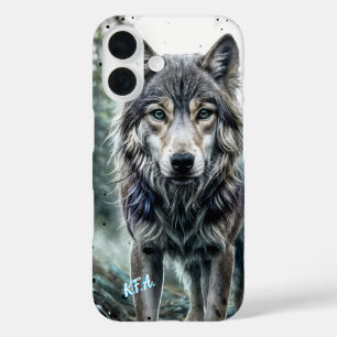 Coque Pour iPhone 16 Loup - Animal avec initiales
