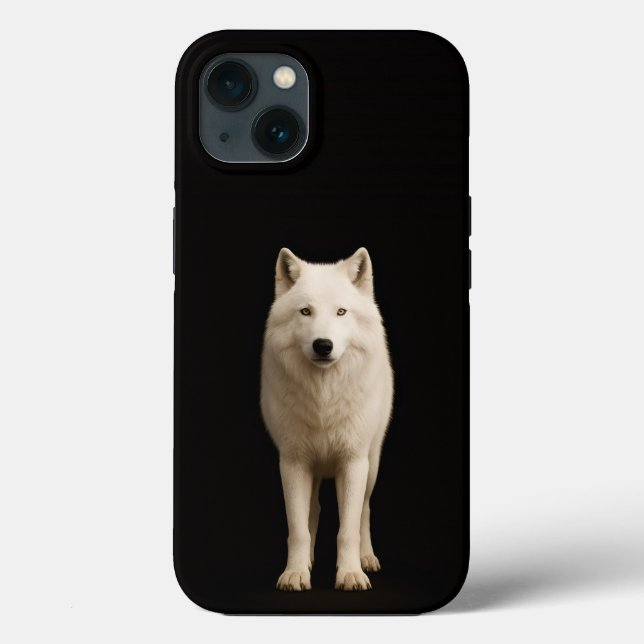 Coques Case-Mate iPhone Loup Arctique Ivoire Black 4 Luxe iPhone 13 (Verso)