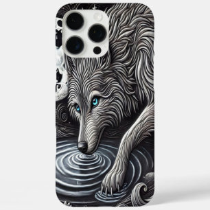 Coque iPhone 16 Pro Max Loup blanc au clair de lune