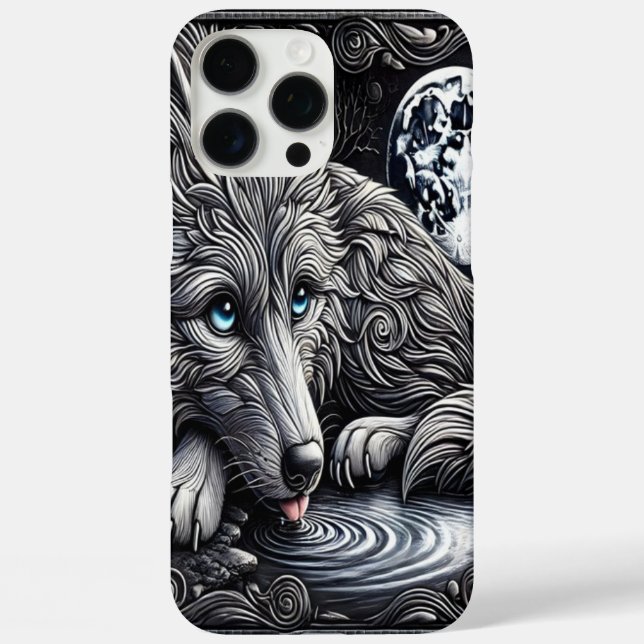 Coques Case-Mate iPhone Loup Blanc Merveilleux au Clair de Lune (Verso)